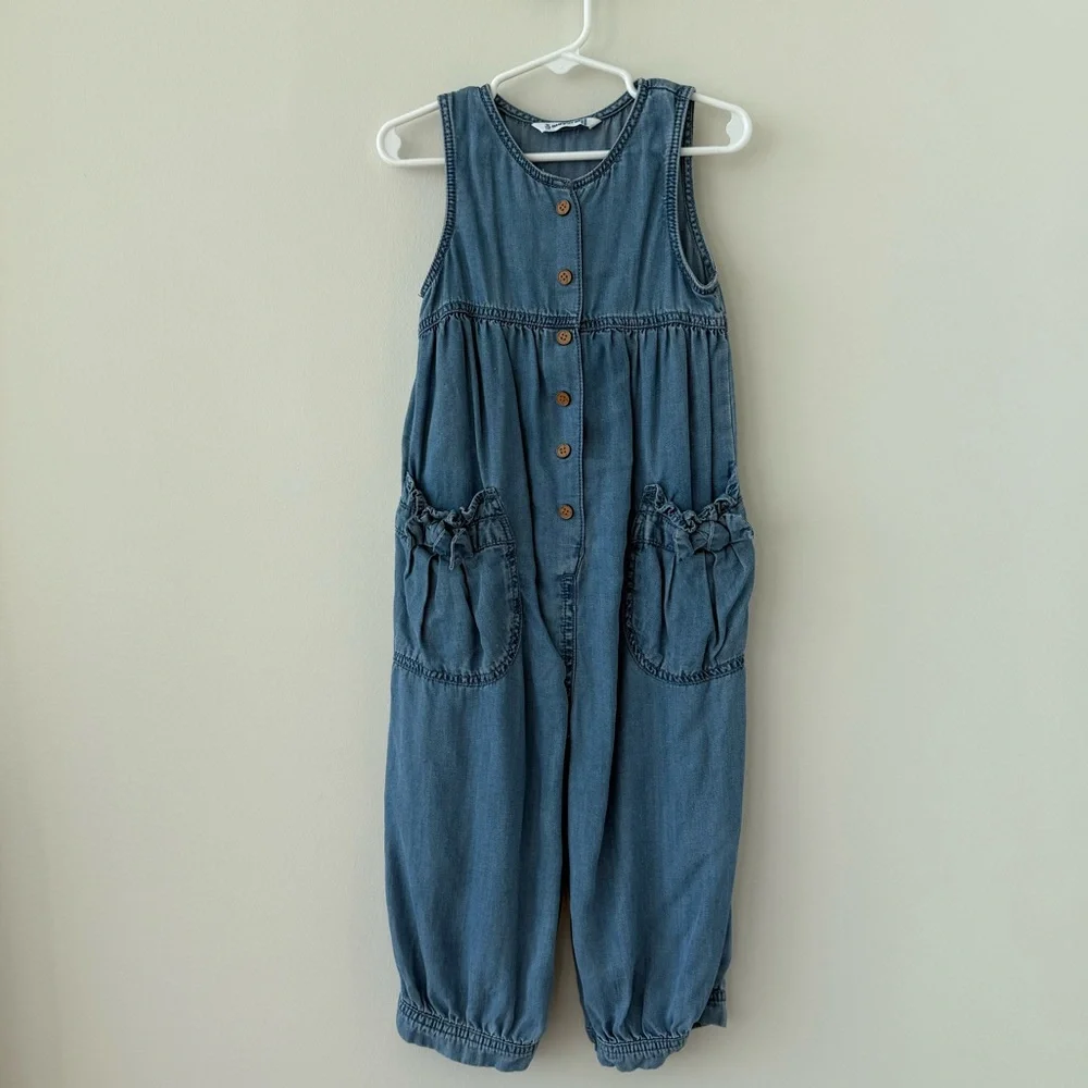 Mayoral Blue Denim Sleeveless Romper - Picture 4 of 9